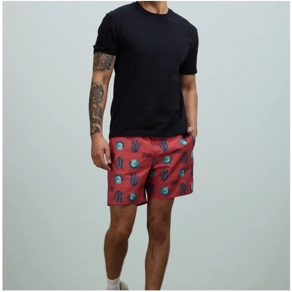 Patagonia Hydropeak Volley Board Shorts Hobson Spaced: Sumac Red Small